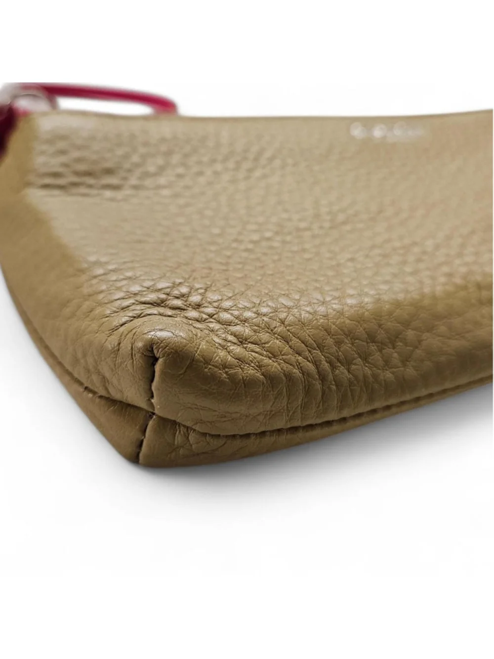 Coach Bleeker Double L Zip Wristlet in Edgepainted Leather in Tan and Pink NWT
